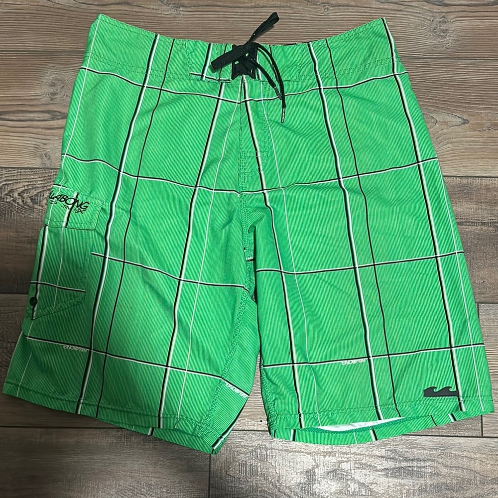 Billabong Green Board Shorts Quick-Dry Athletic Fit